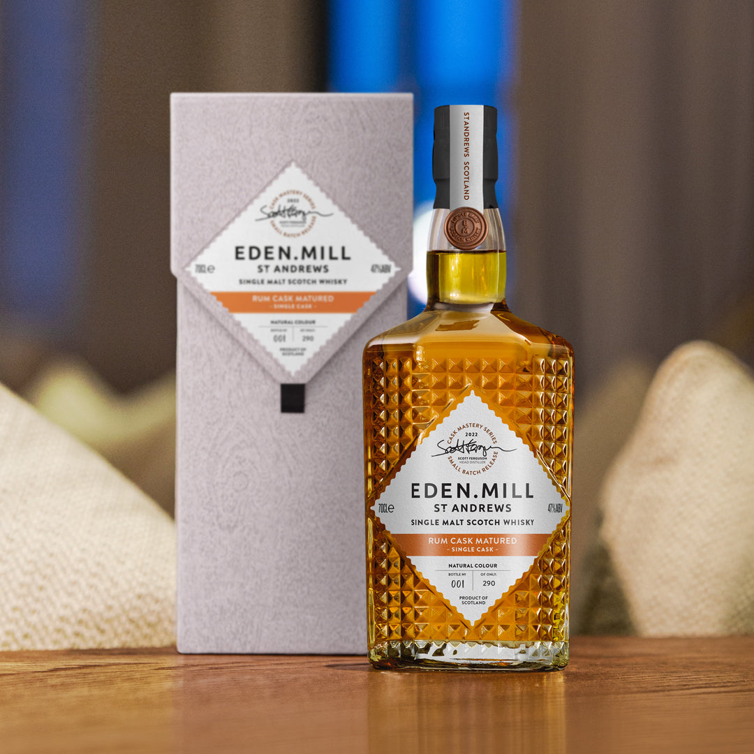 Rum Cask Single Malt Whisky Bottle with presentation box