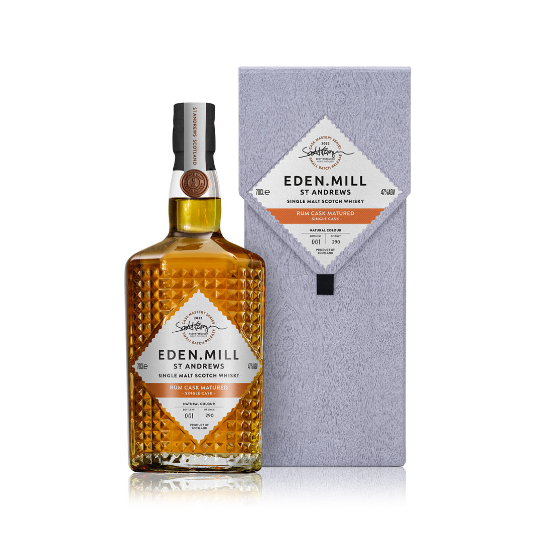 Rum Cask Single Malt Whisky Bottle with presentation box