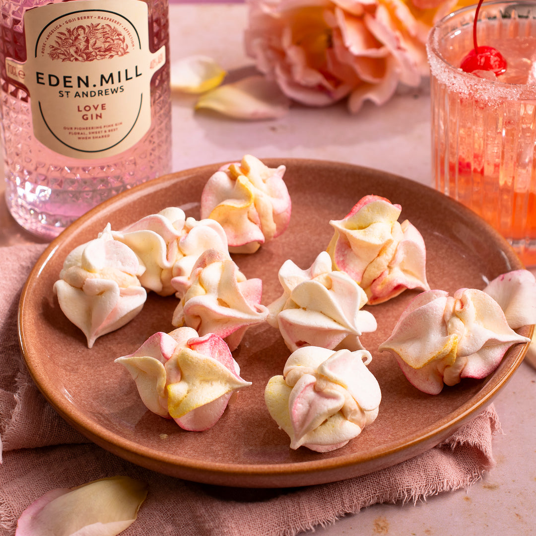 Spiked Raspberry Ripple Meringue Kisses | Made with Love Gin