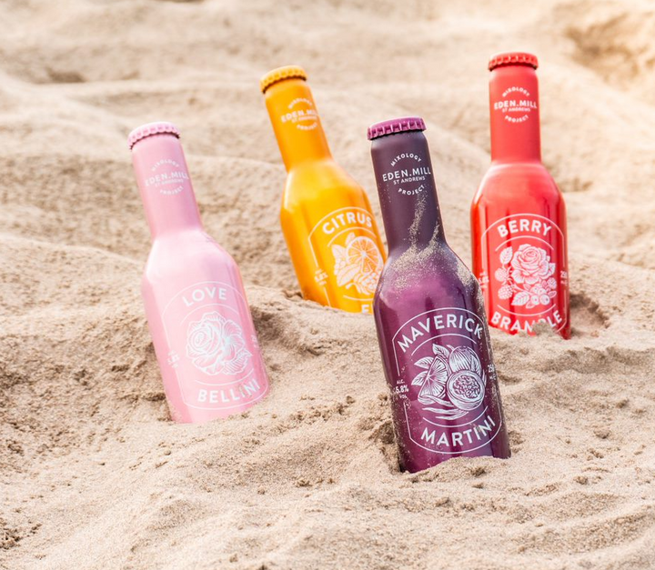 Bottle cocktails on the sand