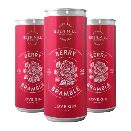 3 cans of berry bramble ready to drink cocktail